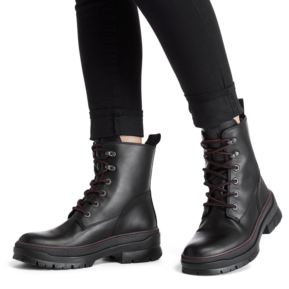 Bocanci Cu Dantelă Timberland Dama Negrii - Malynn Ek+ Waterproof - Romania - VROIMK768